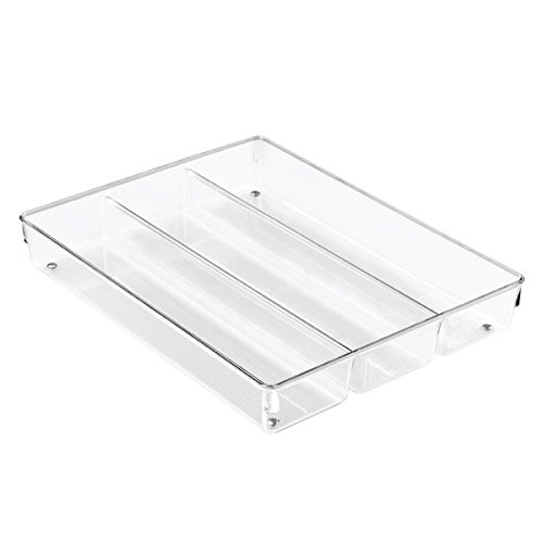 mDesign-Besteckkasten--Besteckaufbewahrung-fr-Lffel-Messer-Gabeln-Pfannenwender-Korkenzieher-etc--kleiner-Besteckeinsatz-30-cm--transparent