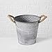 Produktbild Boltze Gruppe Deko Pflanzeimer Antonia aus Zink mit Ornamenten und Seilgriffen, 22 cm hoch, 24,5 cm Durchmesser (Oben), im romantischen Landhaus- / Shabby-Look