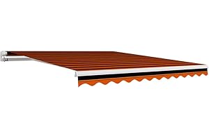 FIRBNUS Toldo de Lona Naranja y Marrón 300x250 cm Tela Toldo Repuesto Telas para Toldos Tela Impermeable Toldo de Repuesto de Jardín Lona para Toldos Tela de Repuesto para Toldo (Sin Estructura)