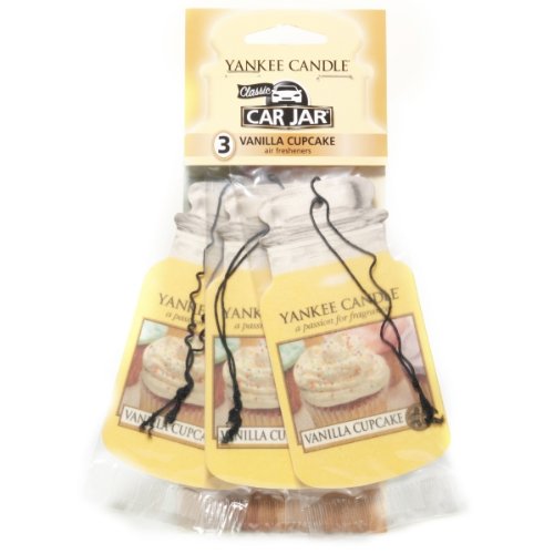 Yankee Candle Car Jar Auto-Lufterfrischer Vanilla Cupcake, 3 Stück