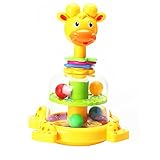 Fajiabao Birthday Gifts for Kids Baby Gifts Funny Rotary Giraffe with Colorful Balls and Loops for Early Educational Learning