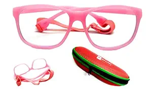 Affaires Blue Ray Block glasses Frames for Kids, Flexible, Bendable, No Screws, Glasses with anti-reflection for Eye Protection from emission by Computer Tablet Laptop Mobile | 1303 BC-285 (Baby Pink)