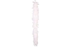 Acan Boa de plumas de color blanco para jóvenes y adultos, complemento para carnaval, halloween, fiestas, celebraciones. Longitud: 180 cm