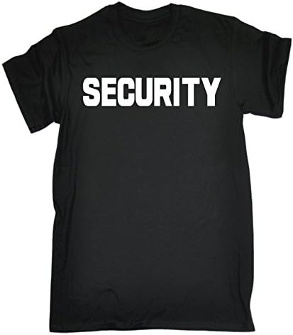 JNR Workwear Men's SECURITY (FRONT AND BACK) (M - BLACK) LOOSE FIT T-SHIRT