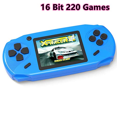 Bornkid Consola de Juegos de Mano de 16 bits para Niños y Adultos con 100 Juegos de Video Rompecabezas de Alta Definición Incorporados 3.0 '' Seniors de Pantalla Grandes Juegos de Mano Electrónicos