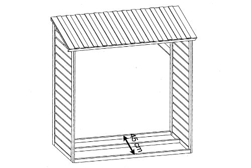 Gartenpirat Kaminholzunterstand Standard für bis zu 1,4 m³ Brennholz - 3