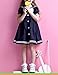 Baby Girls'Navy Cotton Short Sleeve Casual Dress 130