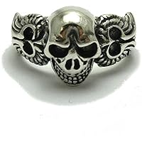Sterling silber 925 Ring Totenkopf mit Engelsflügeln R001717