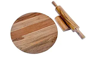 KESHA SPREE 100% Teak Wood Chakla/Rolling Board/Roti Maker (Export Quality) (Wooden Chalka, 10.5