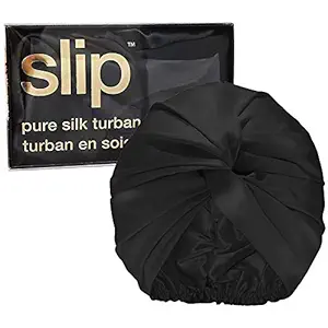 Slip Silk Black Turban - Slipsilk Pure Mulberry 22 Momme Silk
