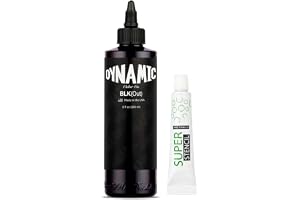Dynamic Ink White 30 ml, vitt tatueringsbläck, intensiv och hållbar vit + 5 Tianta-kepsar ingår, original tatueringsbläck (sv