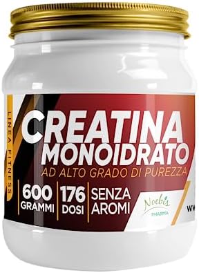 Creatina Monoidrato 600 Grammi - 176 Dosi - 100% Polvere pura - Solubilità ottimale - Senza additivi - Gusto Neutro - Creatine per Crescita Massa Muscolare, Forza e Resistenza - Integratore Alimentare