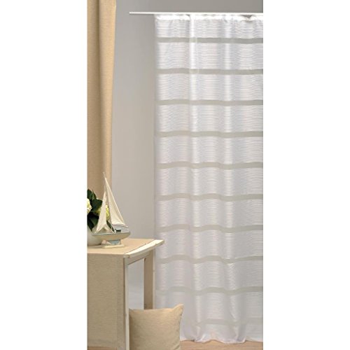 Dekoschal Gardine Vorhang Daisy halbtransparent Auswahl: Universalband 140x 245cm weiß – perlweiß - 4