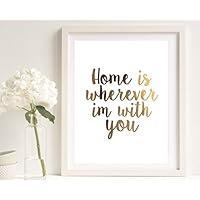 Poster Gold, Silber oder Kupfer Spruch Home is....