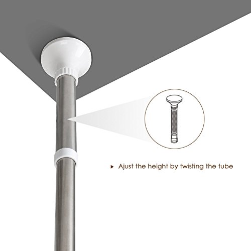 Homitex Teleskop Badregal Duschecke Duschregal mit Handtuchhalter 4 Abalahen Höheverstellbar von 95 bis 300cm - 9