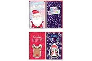 BARGAIN GATEWAY Christmas Xmas Money Wallets Cash Gifts Cards Holder Voucher & Envelopes - Pack of 4