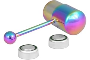 COOCNH Ongles De Langue Vibrants Barreaux De Langue Barres Pierre en Acier Inoxydable 1pc (coloré)