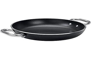 BALDASSARE AGNELLI Pentole Agnelli Alsa2110ss36 - Tegame In Alluminio Antiaderente 5mm Con 2 Maniglie, Nero, 36 Cm, 1 Pezzo