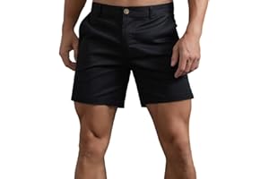 HOTIAN Pantaloncini da uomo chino, estivi, corti, traspiranti, da 6 pollici, con cuciture interne piatte elasticizzate