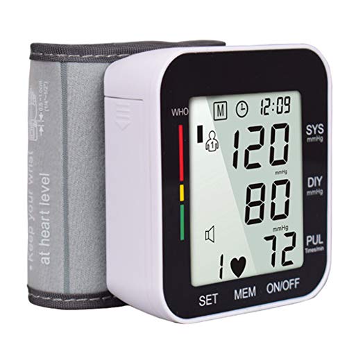 Preisvergleich Produktbild CYL Elektronisches Blutdruckmessgerät am Handgelenk, Voice Broadcast, großer LCD-Bildschirm, Blutdruckmessgerät mit Herzfrequenz (Batterie muss selbst gekauft Werden),Black,Voice