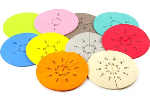Wisetime Eva Foam-Magnetic Circle Fraction Set With Printed Fraction And Angle In 10 D...