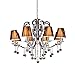 Produktbild CZZ Ellie Chandelier - Persönlichkeit Luxus Stoff Brown Shadow, Schlafzimmer Kristallleuchter, E14.