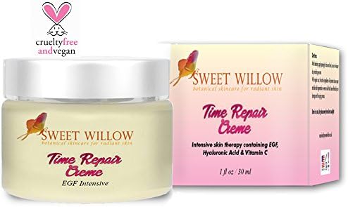Sweet Willow® Time Repair Creme - EGF Vitamin C and Hyaluronic Acid - Advanced Anti Ageing Moisturiser To Beautify And Tone Mature Skin