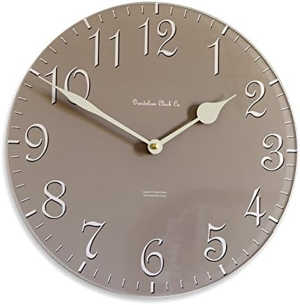 30cm Round Coffee Acrylic Glass Kitchen Clock with Cream Hands and Numbers