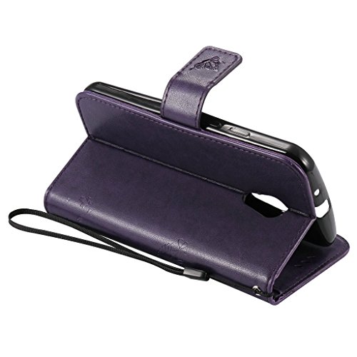 Moto G 2nd gen Funda   Moto G2 Funda  FQY-TEC  P  rpura  Grabado en relieve C Cuero Pu y TPU Cartera Ranura para tarjeta Soporte Funda para Motorola Moto G  2nd gen  5 0  