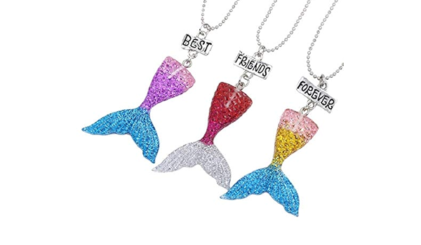 Lovelegis Drei Madchen Halsketten Freundschaft Beste Freunde Fur Immer Beste Freunde Fur Immer Fur 3 Meerjungfrau Schwanz X 3 Bff Weihnachten Multicolor Amazon De Bekleidung