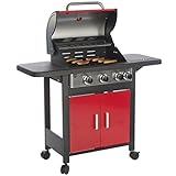 Der Edelstahl Gasgrill verfügt über ein abnehmbares, emailliertes geteiltes Hauptgrillrost und einen zusätzlichen