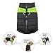 Produktbild Hundemantel Jacke, wasserfest, warm Padded Puffer Fleece Weste Winter Mäntel mit Leine Loch für Pet Hunde Welpen (M, Grün)