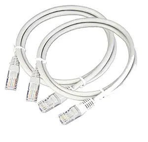 Easy Electronics RJ45 Cat-6 Ethernet Patch/LAN Cable 1 Meter - Pack of 2 Cable