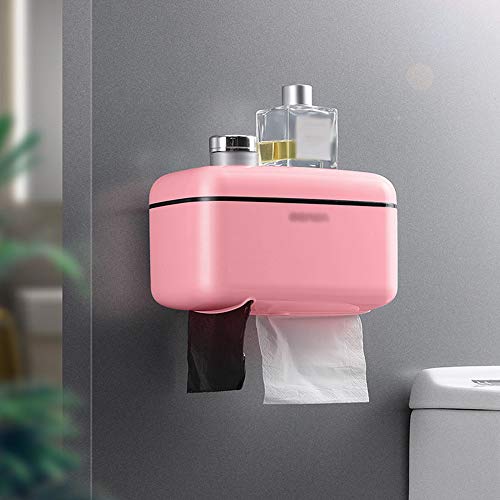 Preisvergleich Produktbild PP Toilettenpapierhalter Toilettenpapierhalter - Wandmontierter durchschlagfreier Müllsack für kreative, Wasserdichte Küchenpapierhandtuchhalter **~ (Farbe : Elegant Powder)