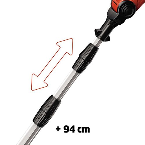 Einhell Expert 3410810 Motosierra telescópica de altura GE-CL 18 Li T Solo, espada/cadena Oregon, longitud de corte 17 cm, velocidad de corte 3.76 m/s, color rojo y negro