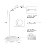 WenTop LED Schreibtischlampe,leselampe,100% natürliches Licht, portable tischlampe,3 Level Dimmer Touch Control, Energiespar-Tischlampe für das Studieren, Büro, kampieren oder reisen Ect. – weiß - 2
