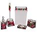 Premium Acrylic SET OF 5 Rose Bathroom Set Which Includes A Dustbin, Soap Dish, Bottle Brush For Commode, Liquid Soap Dispenser And A Tumbler For Keeping Tooth Brush And Paste RS.1395.00