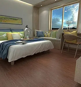 Store2508 PVC Flooring Planks Tiles Self Adhesive Peel & Stick Wooden Design, 18 Planks, 27 Square feet (Mahogany)