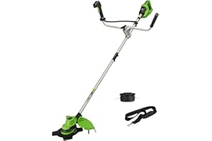 Greenworks 2x24V Coupe-bordure & Débroussailleuse sans Batterie et Chargeur, Largeur Coupe 38cm Fil 25cm Lame, Poignée de vélo Réglable Mode Hi/Low GD24X2BCB