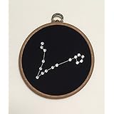 PISCES Constellation Wall Art - Handmade with Swarovski Crystals - Zodiac - Framed in Hoop