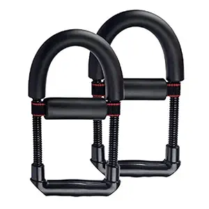 Hand Wrist and Forearm Strengthener Grip Workout Equipment - Heavy Duty Carbon Steel Spring, Wide Design & Non-Slip Cushion, Increase Muscle Strength for Guitar Player, Reduce Pain & Speed Up Recovery