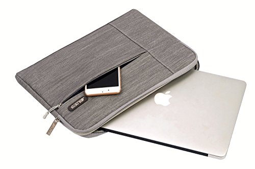 MOSISO Denim Gewebe Hülsen tragender Fall Abdeckungs schützender Beutel nur für neues MacBook 12 Zoll mit Retina Display, Grau - 4