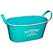 Produktbild 3 Stück _ Design - Blumentöpfe / Pflanzkübel / Pflanzschale - METALL - " Flowers & Garden - türkis blau - pastell " - OVAL - 34 cm - MITTEL - mit Henkel - Eimer / Dekotopf - Übertopf STAPELBAR - Pflanztopf - Blech - Blumenschale - Blumenkübel / Metalltopf - z.B: Kräutergarten - Kasten / Topf - Blumen - Balkon - Garten & Terrasse Kräuterinsel - Blumeninsel - zum Stapeln - wie Blumenampel - Blumenkasten - Kübel - Retro & Nostalgie - Pflanze - Dekoration - Tischdeko