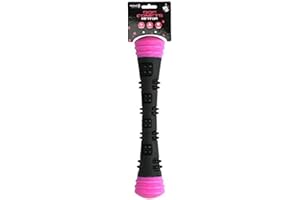 Dog Comets Meteor Wurfstock - 32 cm - Hundespielzeug - Apportierspielzeug - Wasserfest - Zahnen - L - Interaktives Hundespielzeug - Gummi - Rosa