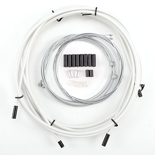 Fahrrad Bremszug Schaltzug Aussenhuelle Bowdenzug Komplett Kabel Set weiss - 2