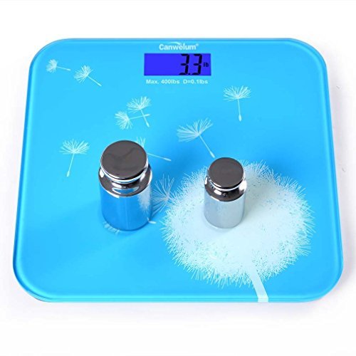 Canwelum „Intelligente durchtreten & Auto-off“ Praezise Digitale Personenwaage, Digitale Koerperwaage, Koerper Waage, mit Loewenzahn modischen Stil (blau) - 5