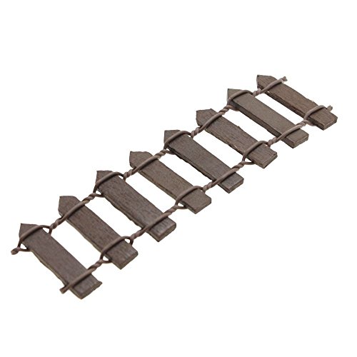 Holz Handwerk Miniatur Garten Rasen Verzierung Zaun Landschaft Dekoration Geschenk Kaffee-Farbe