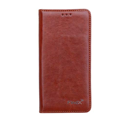 FindX Leather Wallet Flip Book Cover Case for Samsung Galaxy A7 2018 - Brown