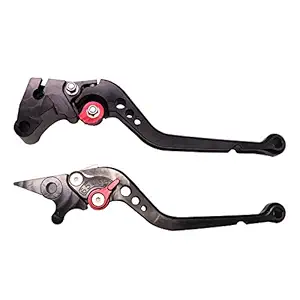 AllExtreme AX-LEV56 Clutch Brake Lever Heavy Duty 6 Positions Adjustment for Kawasaki Ninja 250 (Black, 2 Pcs)