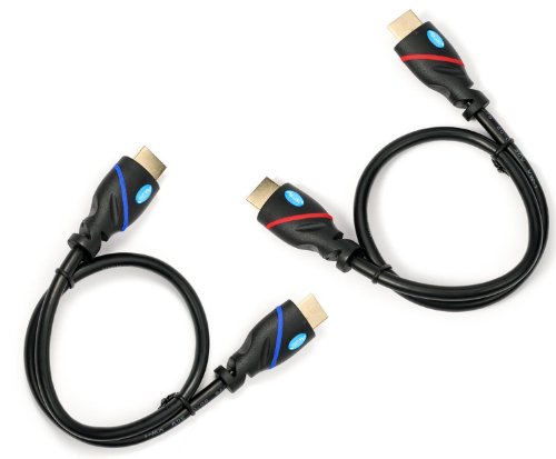 Multi Kabel- High Speed HDMI Kabel mit Ethernet „2 Stück“ (2m)- 1.4a / 2.0 kompatibel – unterstützt Full HD 3D & Audio Return Channel-2 meter -2 Stück - 2